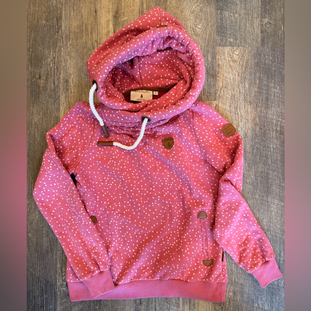 Wanakome Pink Hoodie with White Dots